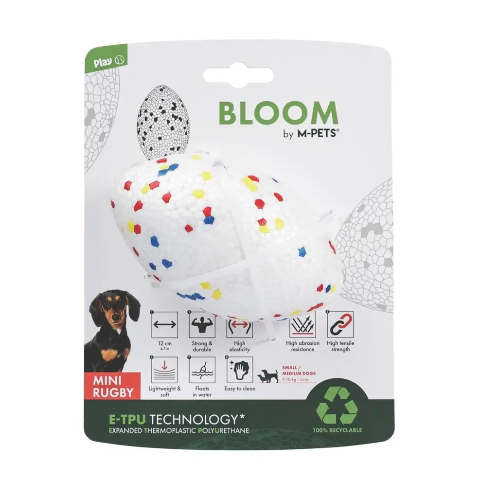 M-PETS BLOOM MİNİ RUGBY PARÇALANMAZ RUGBY TOPU RED:/WHİTE