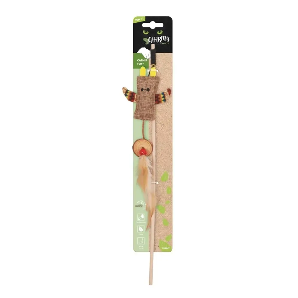 M-PETS CHARMY BUNNY CATNİPLİ KEDİ OYUNCAĞI OLTA BROWN