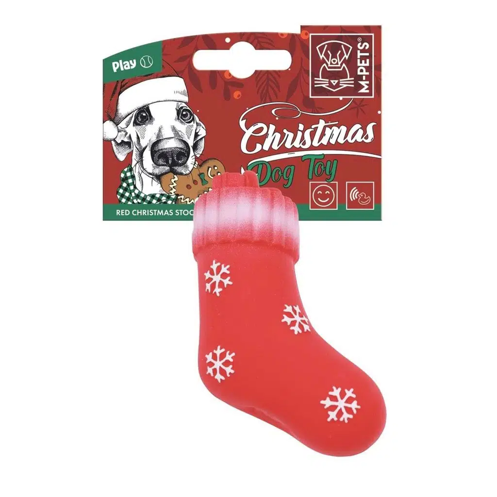 M-Pets Christmas Çorap Köpek Oyuncağı 13x6,5x4cm Kırmızı