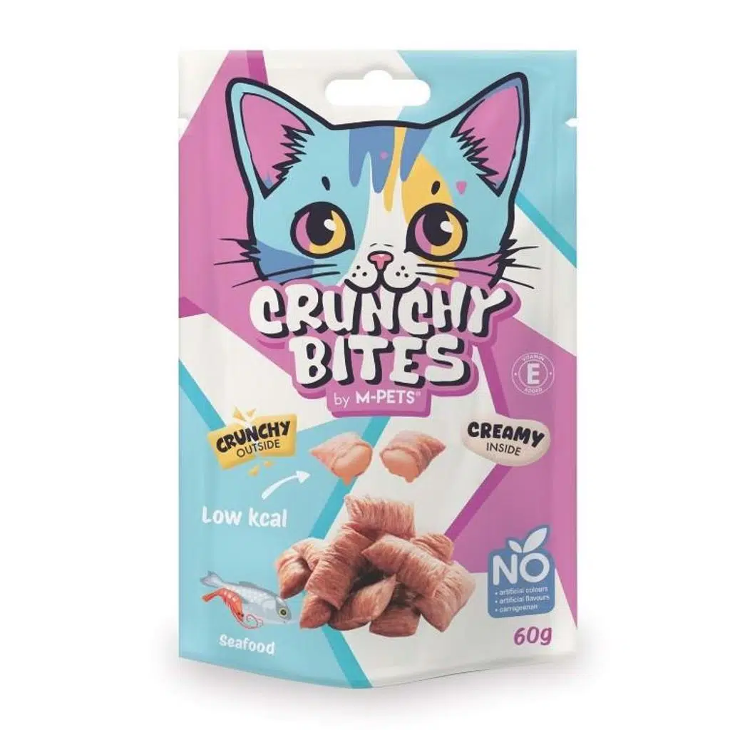 M-Pets Crunchy Bites Deniz Mahsüllü Kedi Ödül Maması 60gr