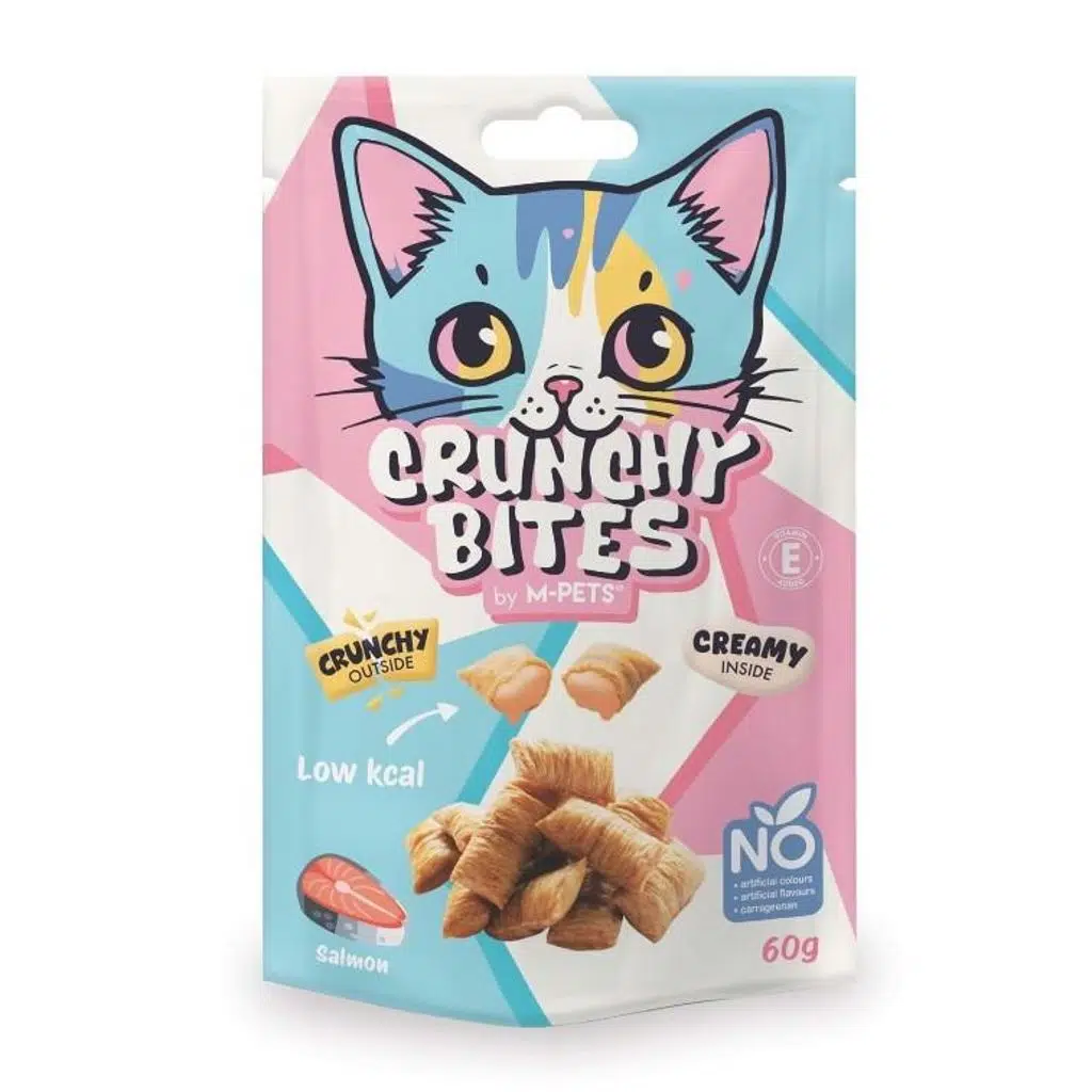 M-Pets Crunchy Bites Somonlu Kedi Ödül Maması 180gr