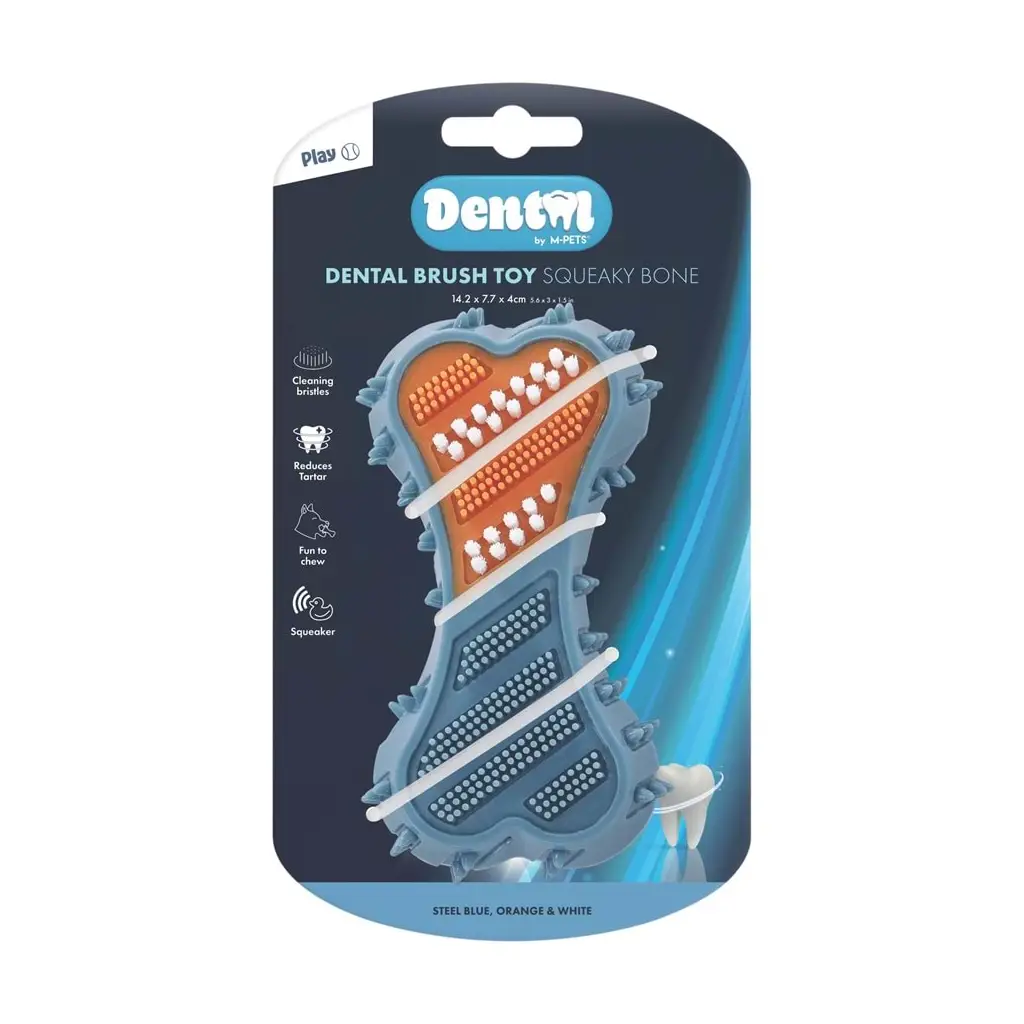 M-PETS DENTAL SQUEAKY BONE DİŞ FIRÇALI KÖPEK OYUNCAĞI