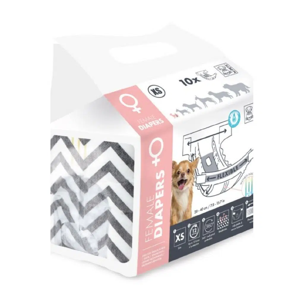M-PETS DIAPERS DİŞİ KÖPEKLER İÇİN KÜLOT (XS) 10LU