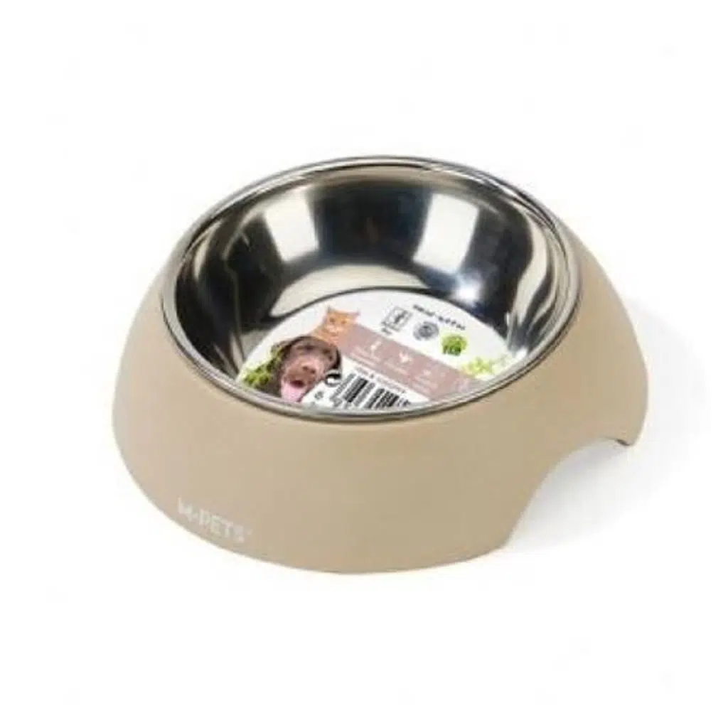 M-Pets Eco Bamboo Kedi ve Köpekler için Mama ve Su Kabı 350ml Kum Rengi