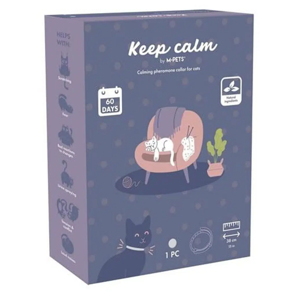 M-Pets Keep Calm Sakinleştirici Kedi Tasması