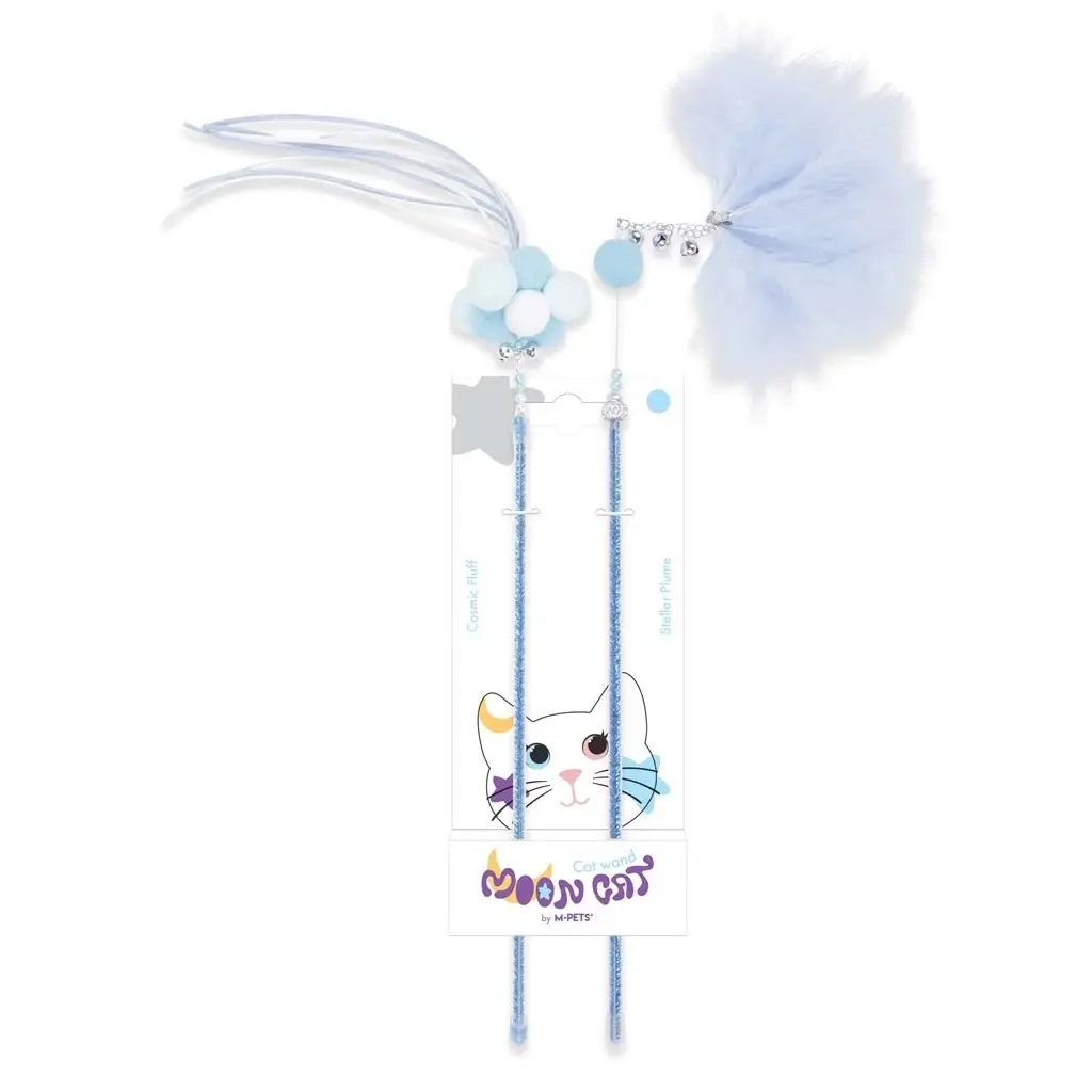 M-PETS MOONCAT KEDİ OYUNCAĞI OLTA BLUE 2Lİ SET