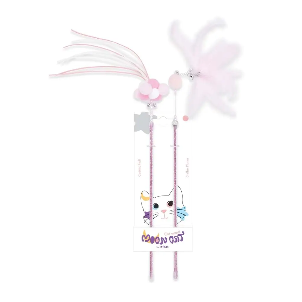 M-PETS MOONCAT KEDİ OYUNCAĞI OLTA PİNK 2Lİ SET