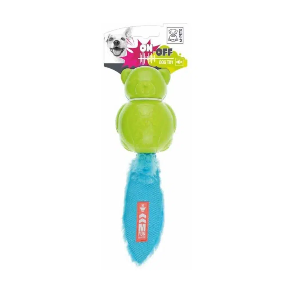 M-PETS ON/OFF TEDDY KÖPEKLER İÇİN KAUÇUK OYUNCAK BLUE/GREEN