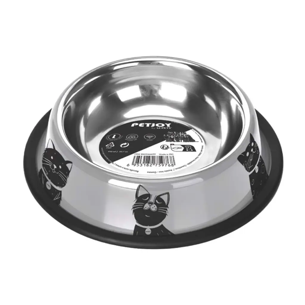 M-PETS PETJOY CATFAMİLY ÇELİK MAMA KABI (L) 910ML