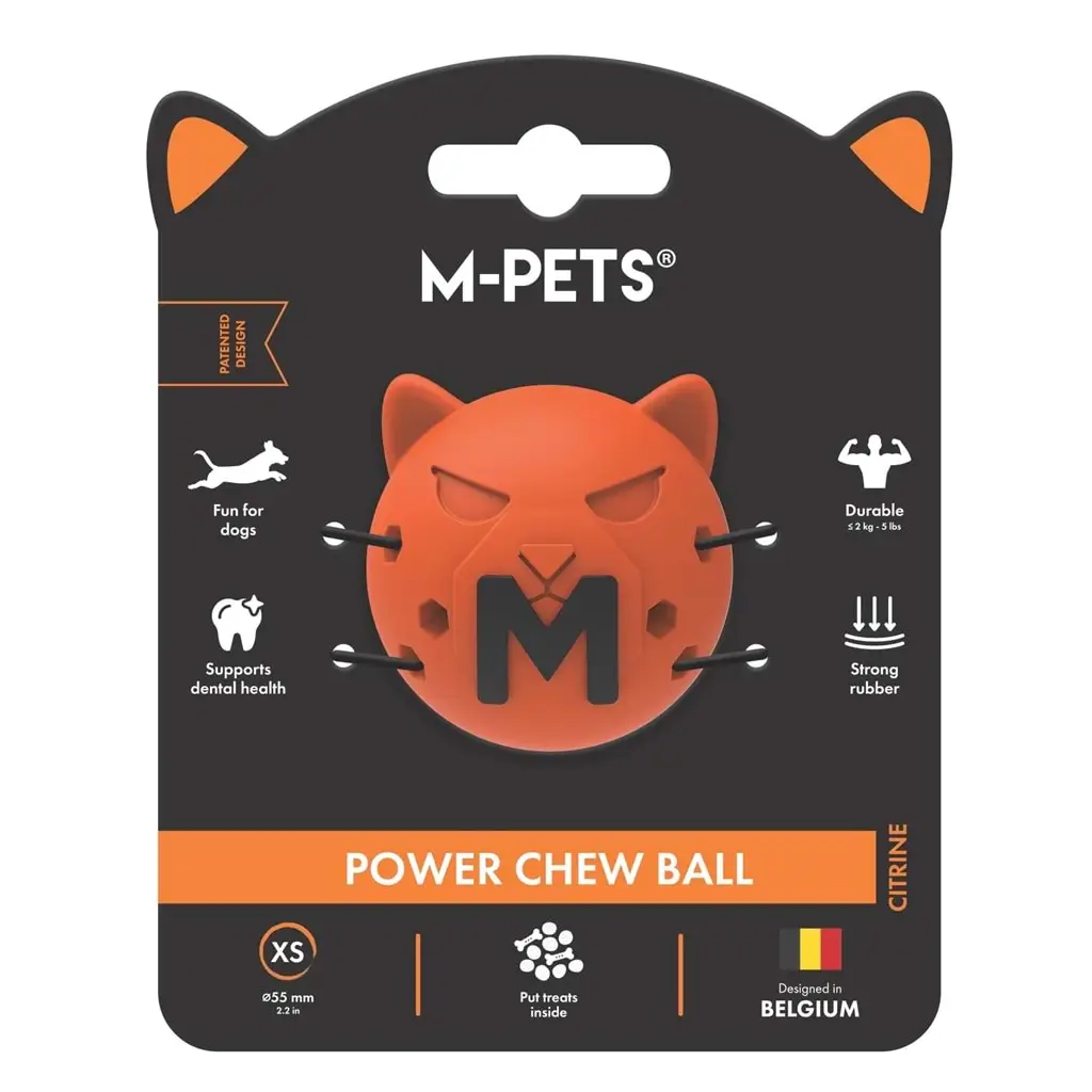 M-PETS POWER CHEW BALL KAUÇUK KÖPEK OYUNCAĞI CITRINE (XS)