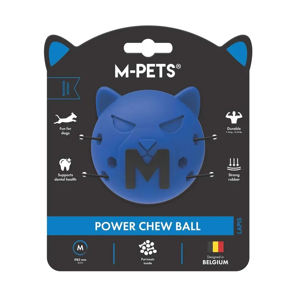 M-PETS POWER CHEW BALL KAUÇUK KÖPEK OYUNCAĞI LAPİS (M)