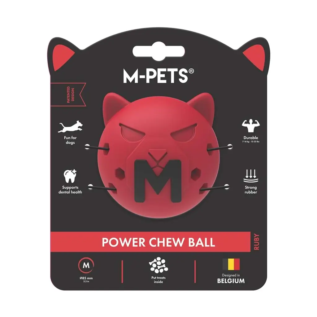 M-PETS POWER CHEW BALL KAUÇUK KÖPEK OYUNCAĞI RUBY (M)