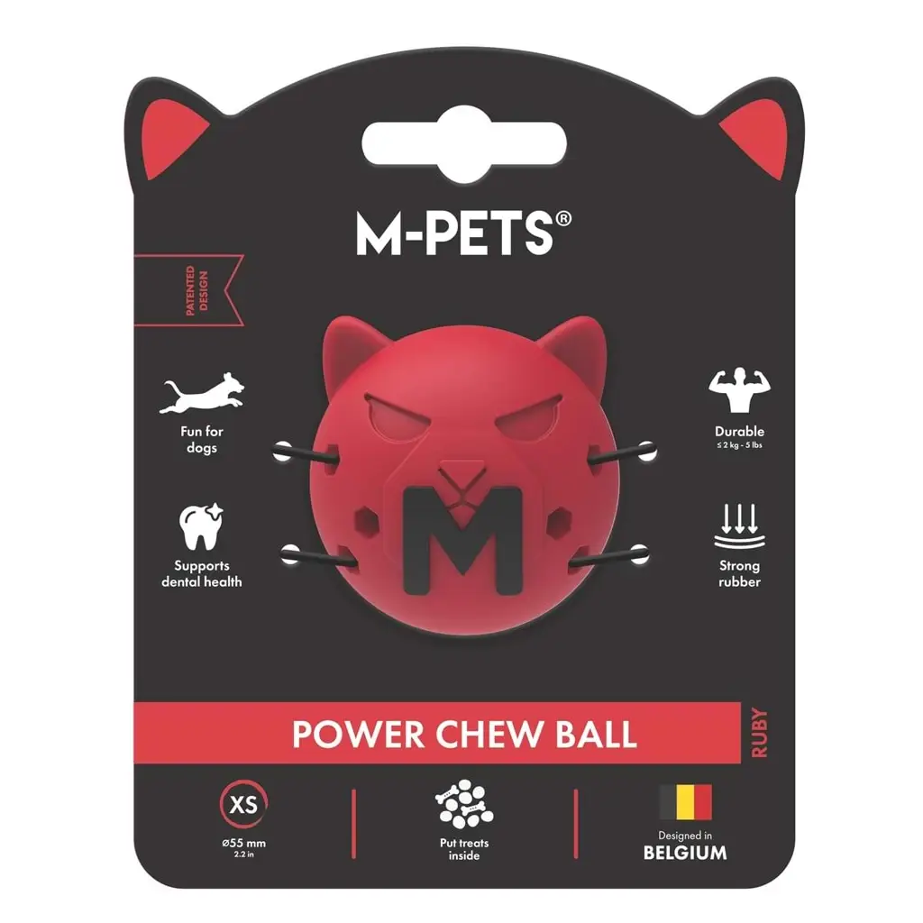 M-PETS POWER CHEW BALL KAUÇUK KÖPEK OYUNCAĞI RUBY (XS)