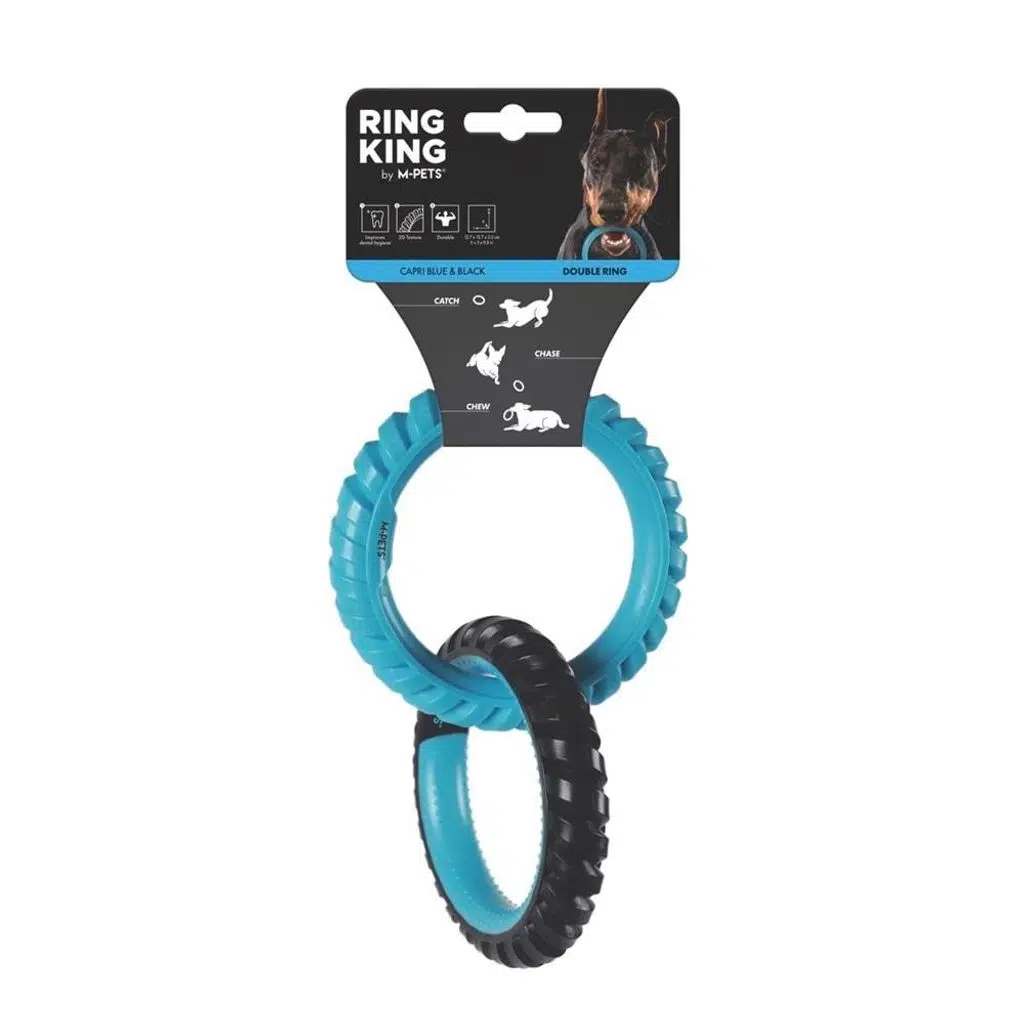 M-PETS RING KING KÖPEK OYUNCAĞI DOUBLE BLUE/BLACK