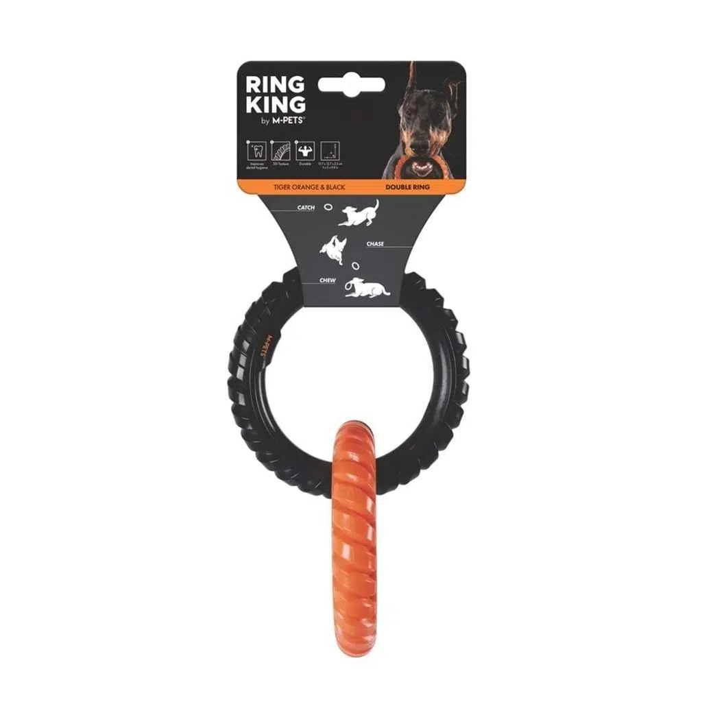 M-PETS RING KING KÖPEK OYUNCAĞI DOUBLE ORANGE/BLACK