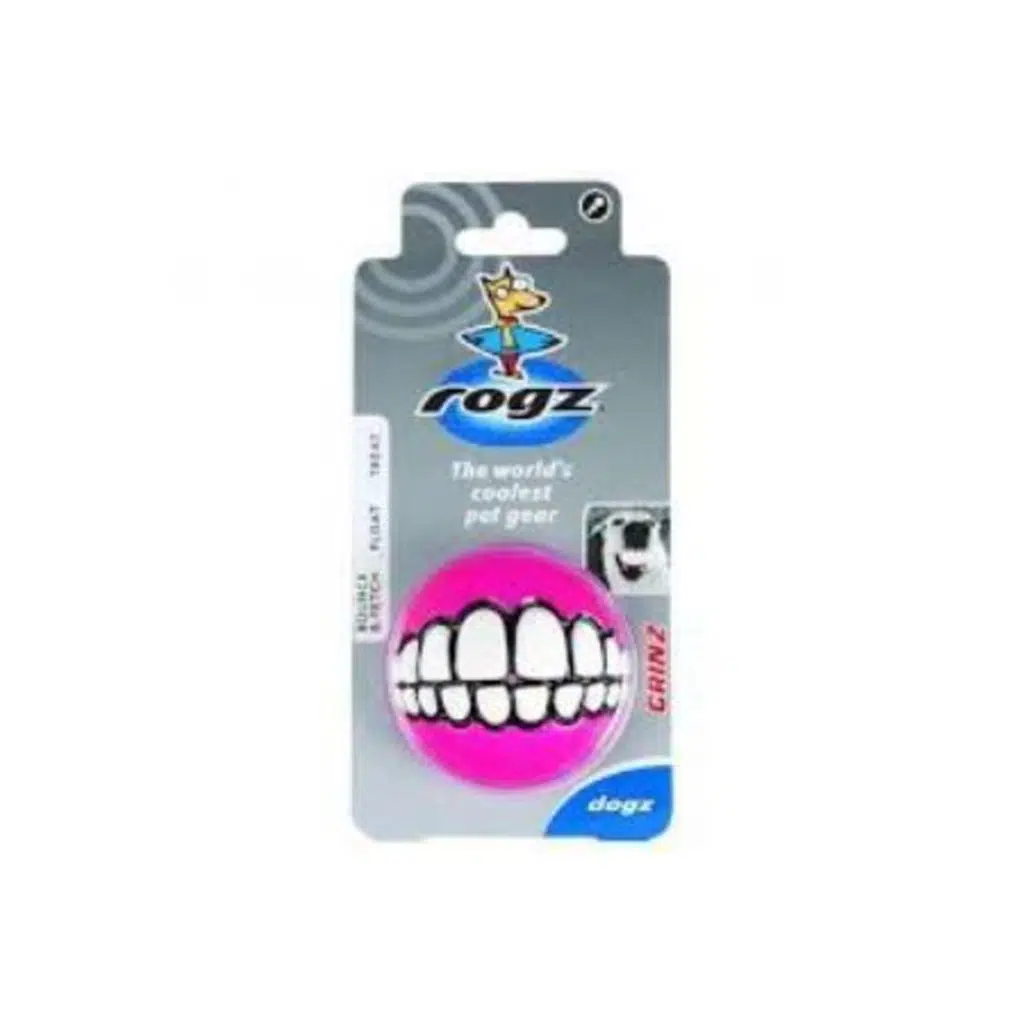 Rogz Toyz Grinz Ödül Hazneli Köpek Oyun Topu 4,5 CM PINK