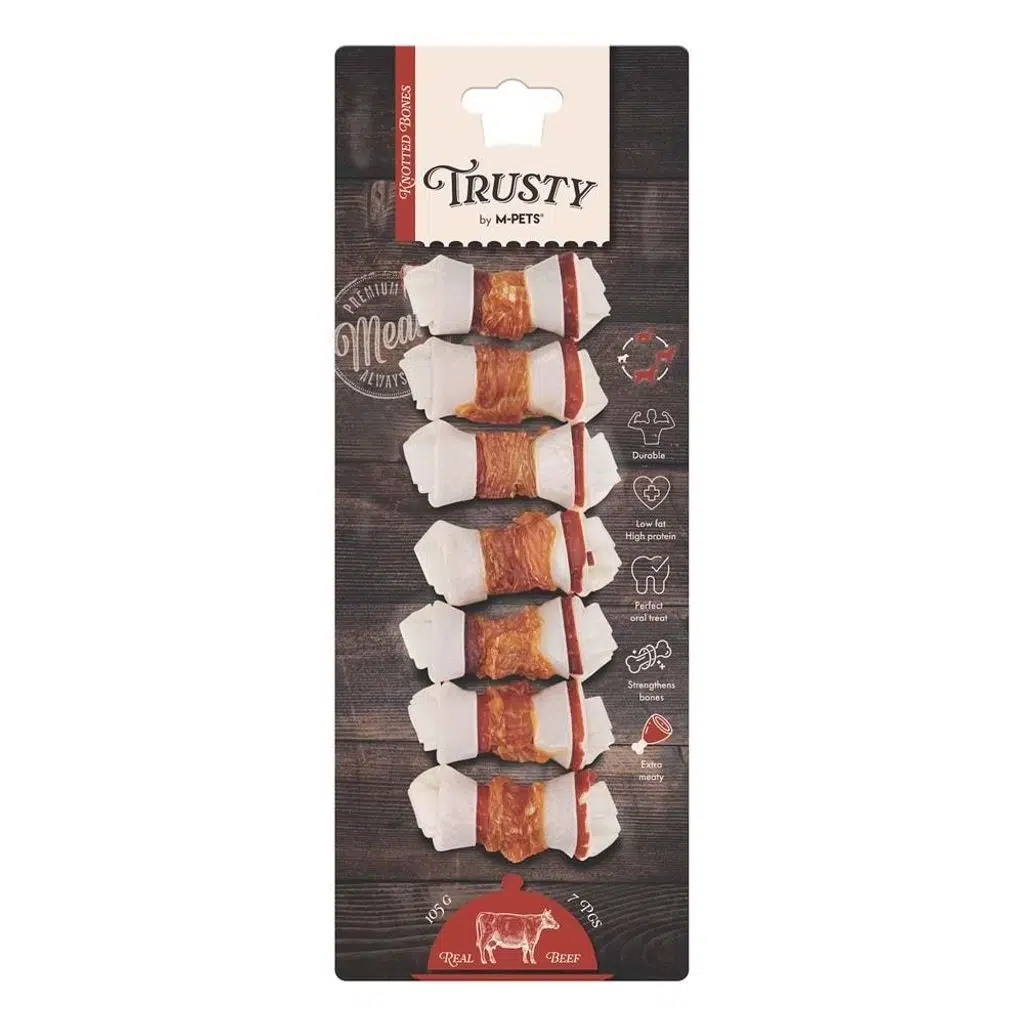 M-PETS TRUSTY EXTRA BEEF DÜĞÜMLÜ KEMİK 7Lİ 105GR/6,4CM