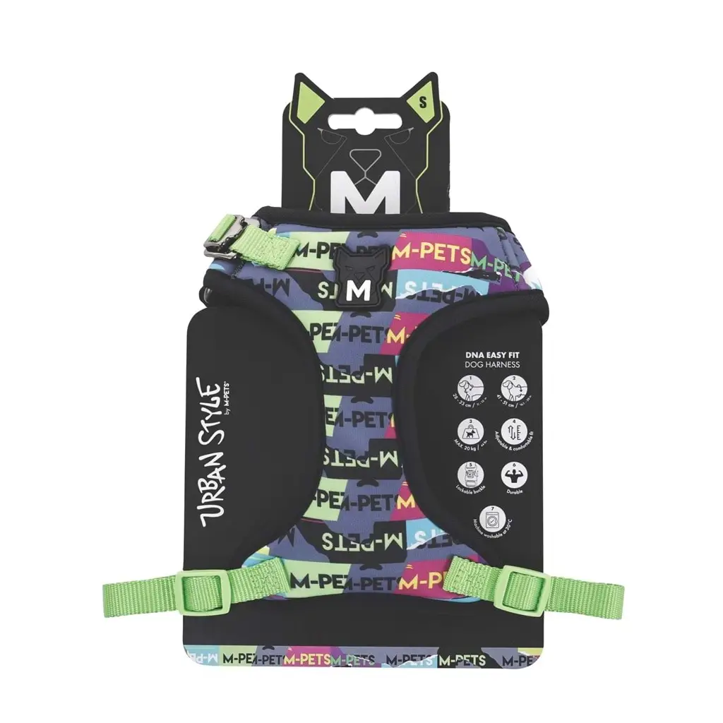 M-PETS URBAN STYLE DNA EASY FİT KÖPEK GÖĞÜS TASMASI (S)