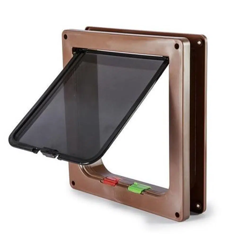 Miapet Kedi Köpek Kapısı 4 Yollu 25x23,5x5 cm Kahverengi