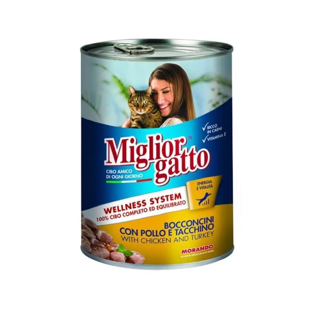 Miglior Gatto Kedi Konservesi Tavuk-Hindi-405 GR.