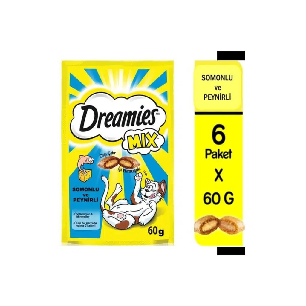 Mix Somonlu Ve Peynirli Kedi Ödül Maması 6x60 gr