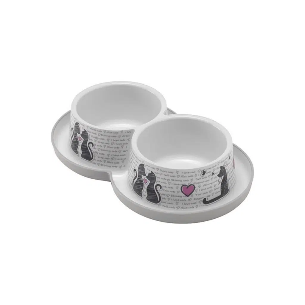 Moderna Trendy Love İkili Mama/Su Kabı 2X350 ml BEYAZ