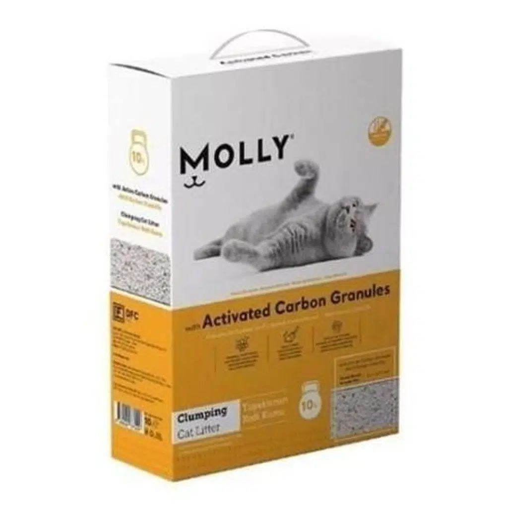 Molly Aktif Karbonlu Granül Kedi Kumu 10 LT