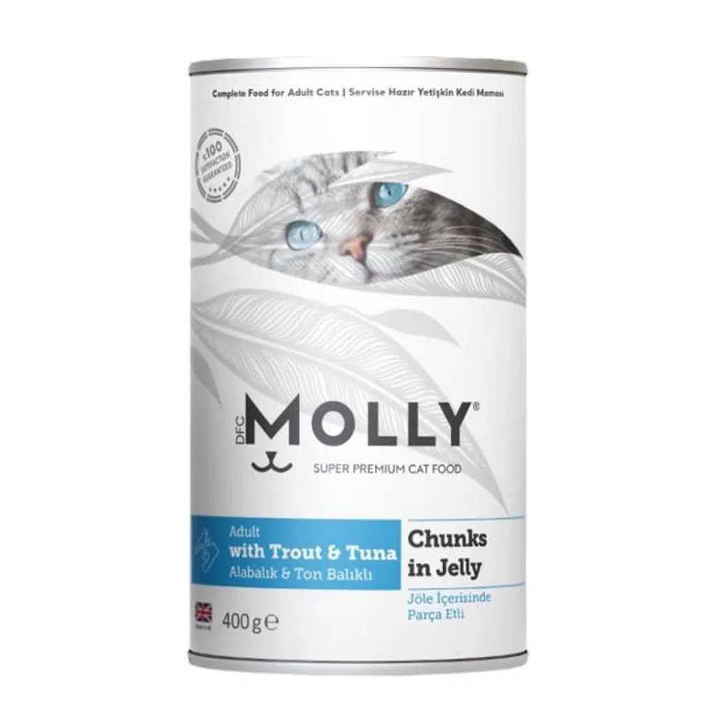 Molly Alabalık Ton Balıklı Kedi Konservesi Jöle İçinde Parca Etli 400 Gr