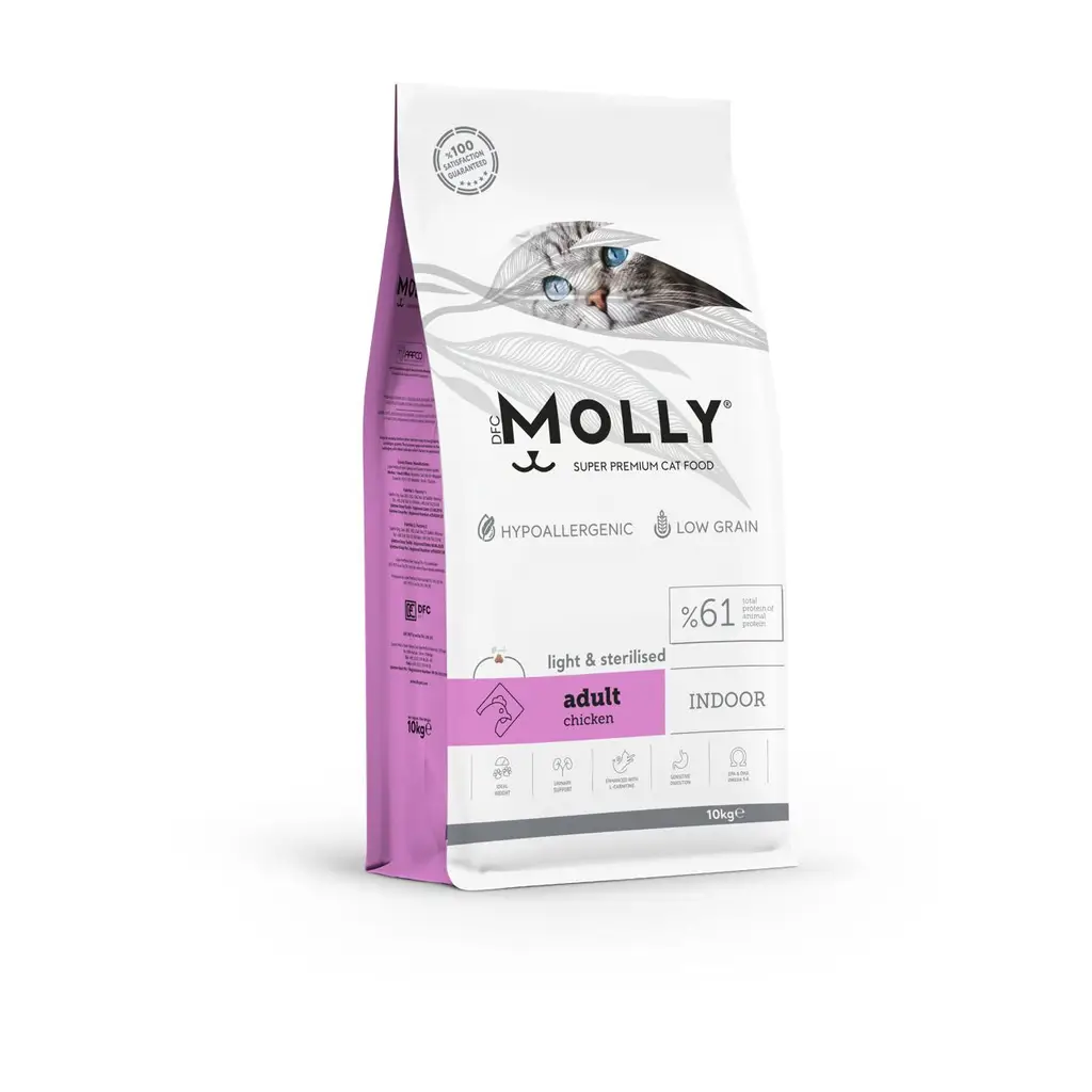 Molly Kısırlaştırılmış Tavuklu Kedi Maması 10 Kg