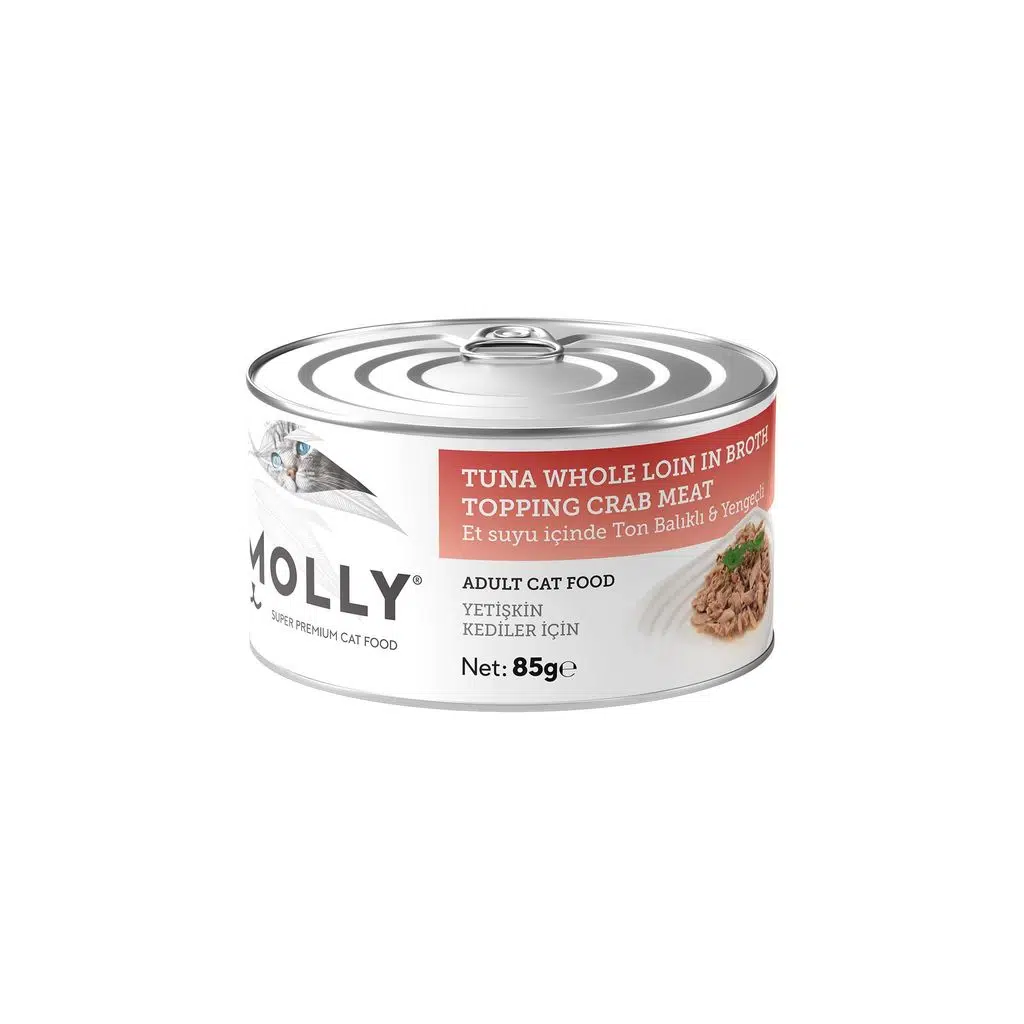 Molly Et Suyu içinde Ton Balıklı Yengeçli Kedi Konservesi 85 gr