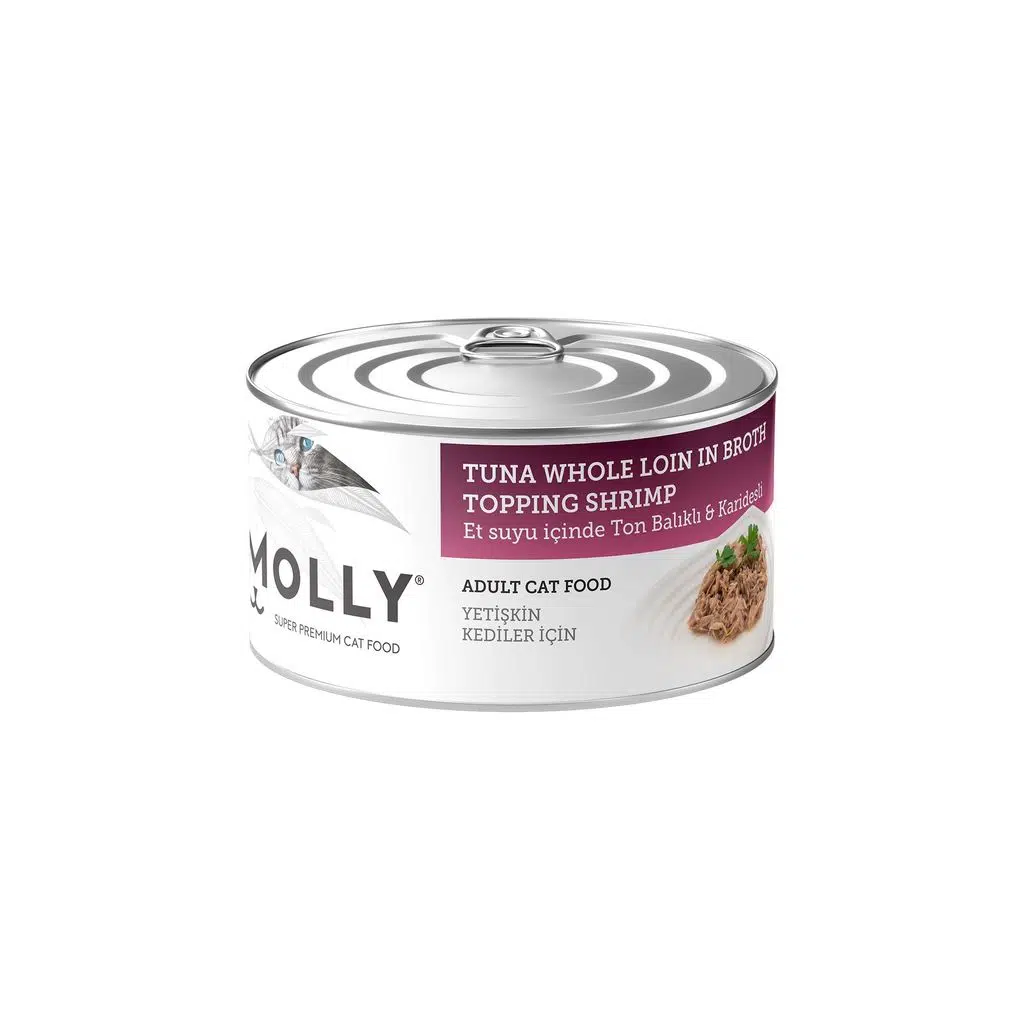 Molly Et Suyu içinde Ton Balıklı Karidesli Kedi Konservesi 85 gr
