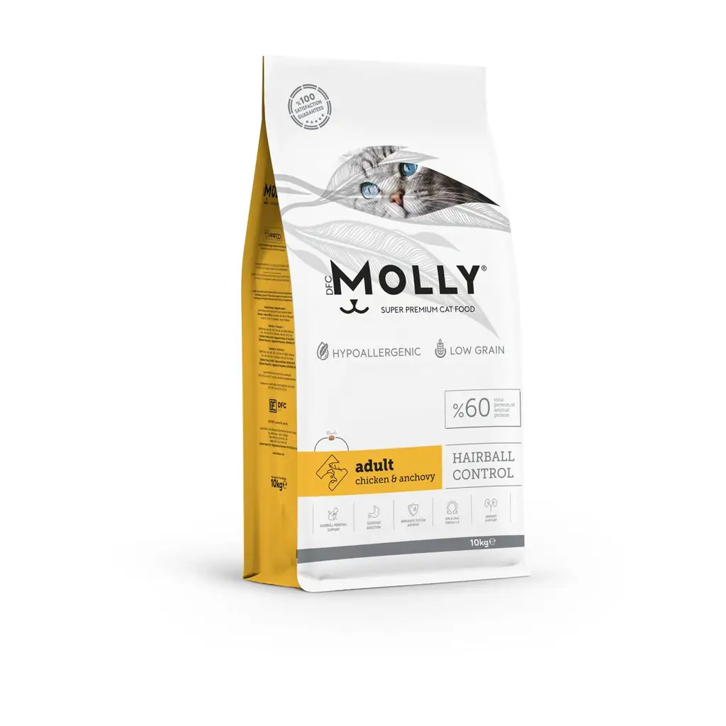 Molly Tavuklu Ve Hamsili Yetişkin Kedi Maması 10 Kg