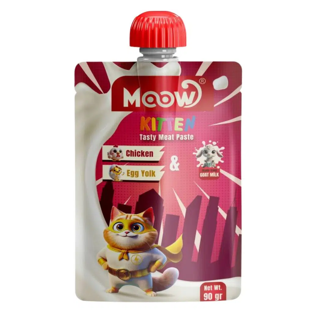 Moow Kedi TavukluYumurta Sarılı Keçi Sütlü Yavru Kedi Et Ezmesi 90 gr