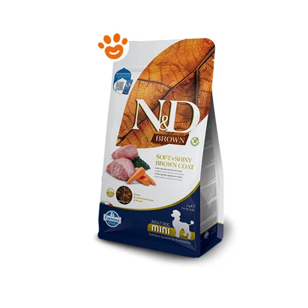 N&D BROWN DOG Kuzu, Patates, Havuç Ve Spirulina Küçük Irk Kahverengi Yetişkin Köpek Maması 2 Kg