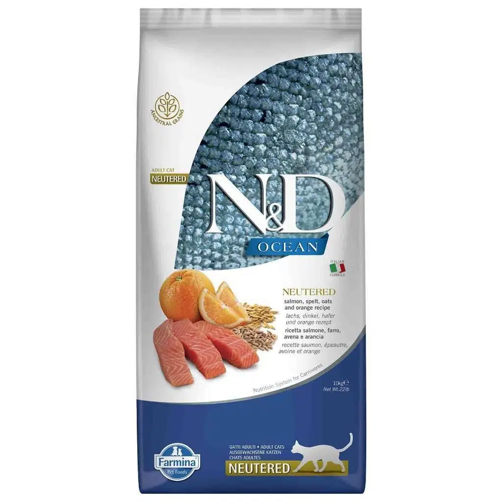 N&D Düşük Tahıllı Somon Balıklı 10 Kg Kısırlaştırılmış Kuru Kedi Maması
