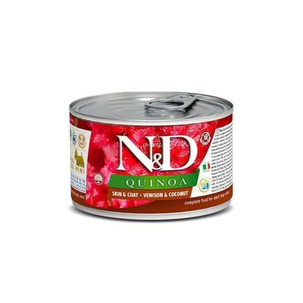 N&D Quinoa Skın Geyik Ve Hindistan Cevizli Köpek Konservesi 140 Gr