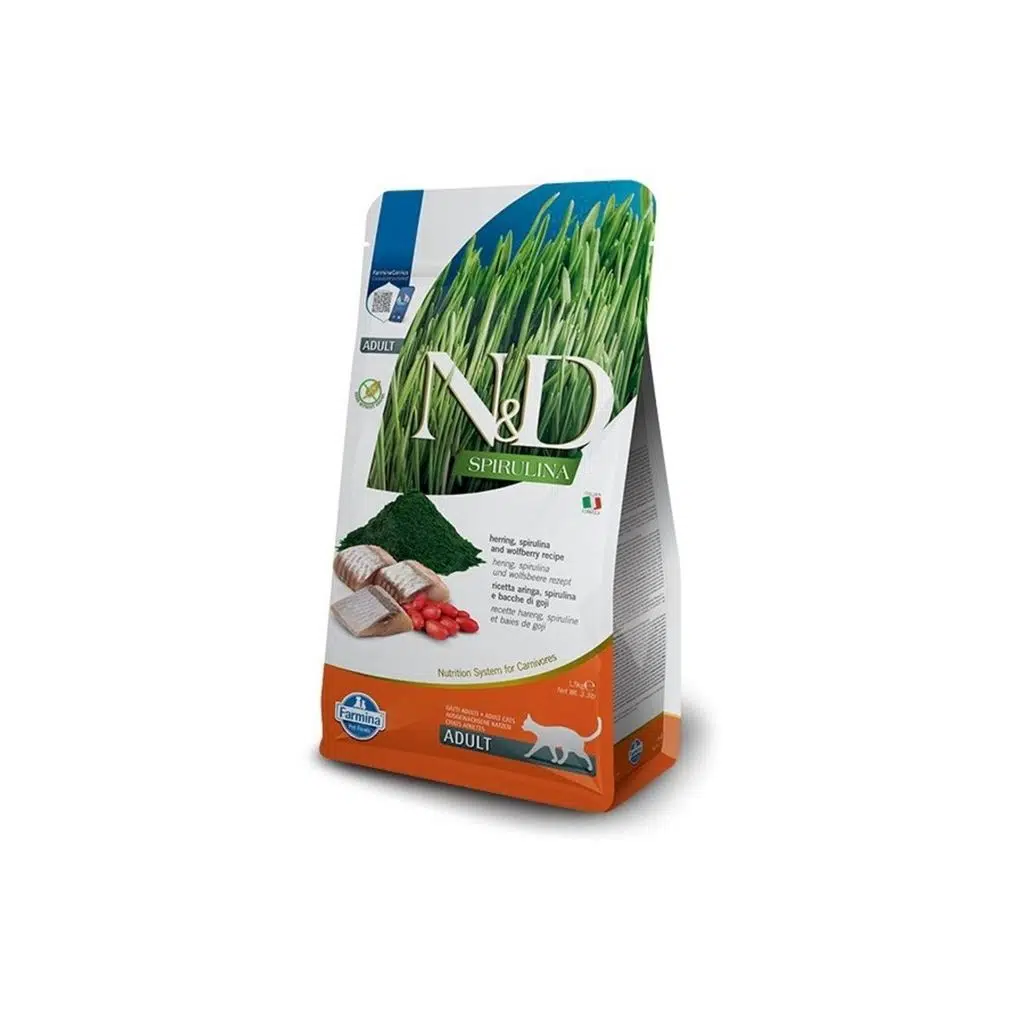 ND Cat Spirulina Ringa Balıklı Yetişkin Kedi Maması 1.5 kg