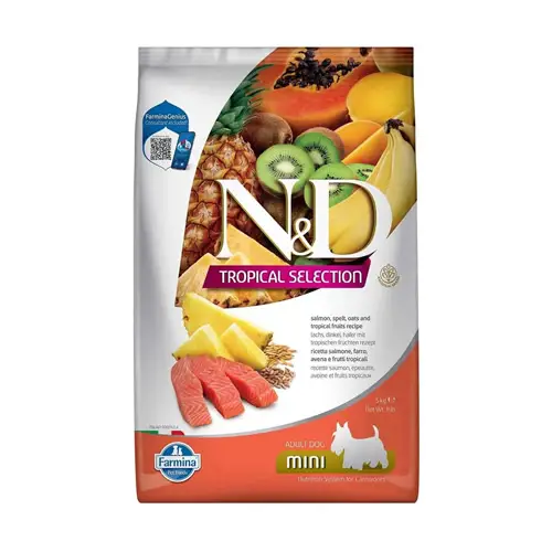 N&D Tropical Selection Somonlu ve Tropikal Meyveli 5 Kg Mini Yetişkin Kuru Köpek Maması