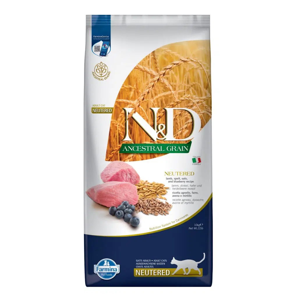 ND Cat Low Grain Kısırlaştırılmış Kuzulu&Yaban Mersinli Kedi Maması 10 KG