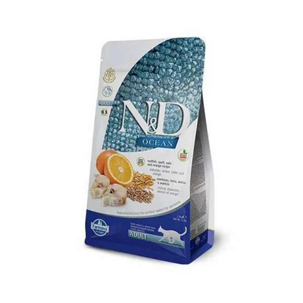ND Cat Ocean Low Grain Adult Morina Balıklı&Portakallı Kedi Maması 5 kg