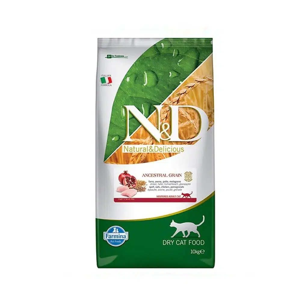 N&D Düşük Tahıllı Tavuk Etli ve Narlı 10 Kg Kısırlaştırılmış Kuru Kedi Maması