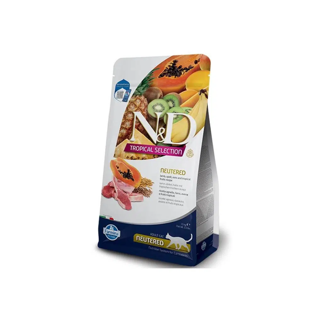 N&D Tropical Selection Kuzu Etli ve Tropikal Meyveli Kısırlaştırılmış Kedi Maması 1,5kg