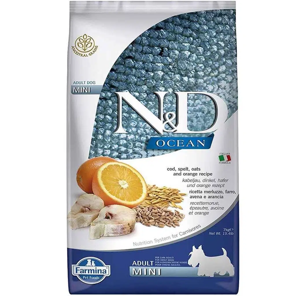 ND Dog Ocean Low Grain Adult Mini Morina Balıklı&Portakallı Köpek Maması 7 kg