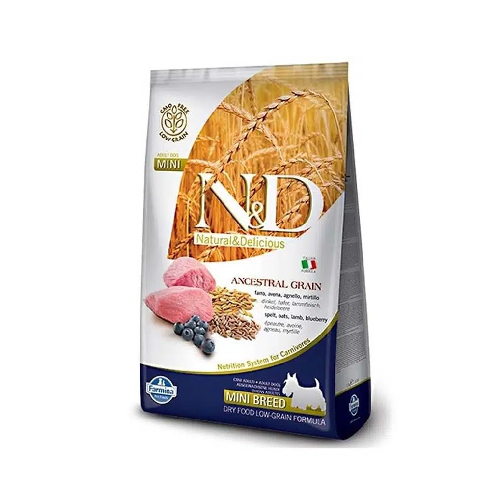 N&D Düşük Tahıllı Kuzu Etli Yaban Mersinli 7 Kg Mini Yetişkin Kuru Köpek Maması