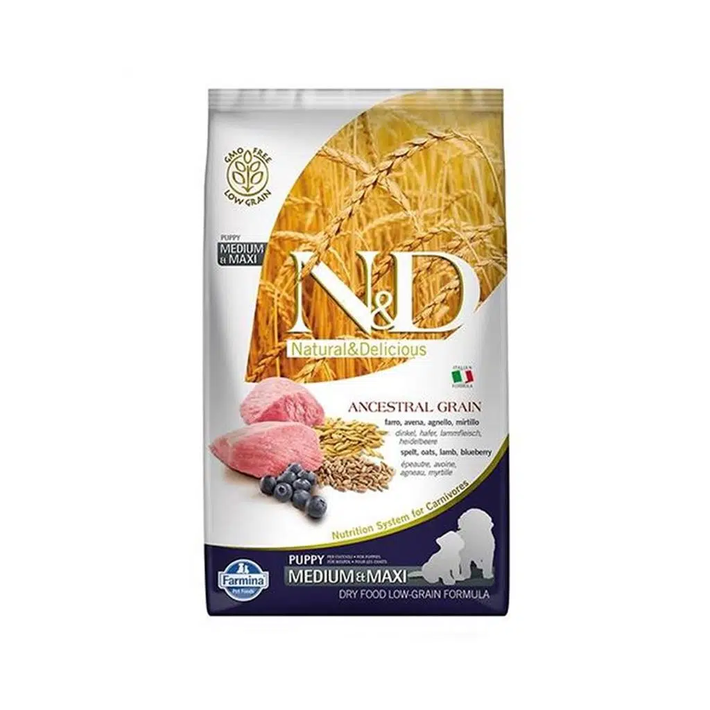 ND Dog Low Grain Puppy Medium/Maxi Kuzulu&Yaban Mersinli Köpek Maması 2,5 kg
