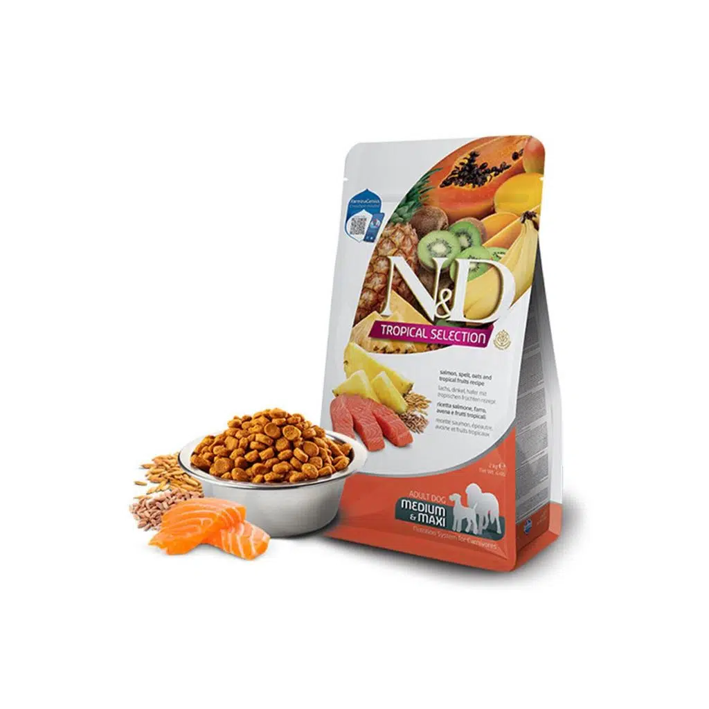 N&D Tropical Selection Somonlu ve Tropikal Meyveli 10 Kg Medium Maxi Yetişkin Kuru Köpek Maması