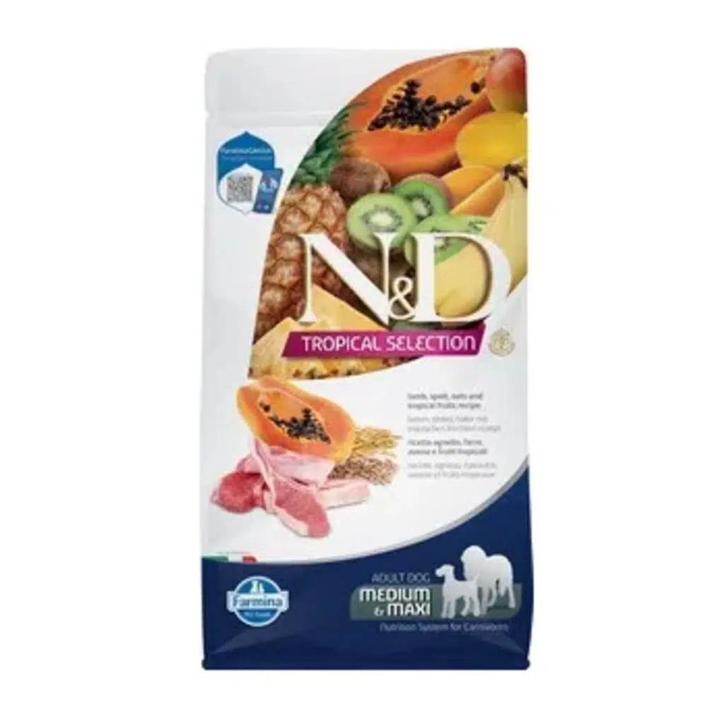 N&D Tropical Selection Kuzu Etli ve Tropikal Meyveli 10 Kg Medium Maxi Yetişkin Kuru Köpek Maması