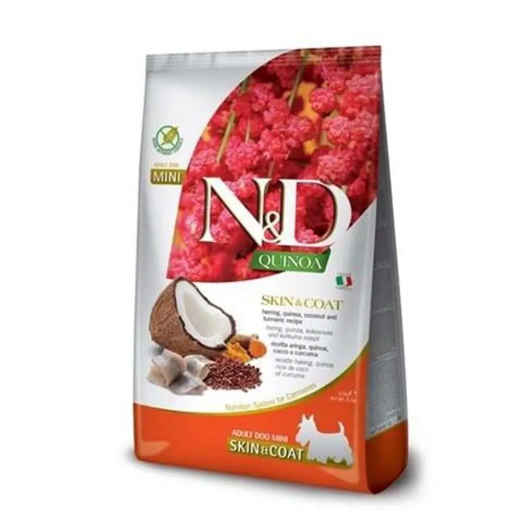 N&D Kinoa Skin Coat Ringa Balıklı Deri Tüy Sağlığı Küçük Irk Köpek Maması 2,5 Kg