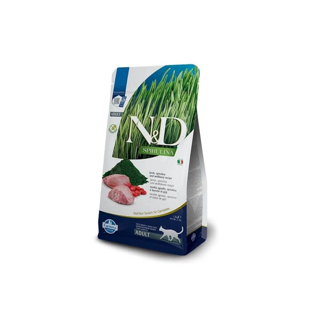ND Spirulina Tavkiyeli Kuzulu Yetişkin Kedi Maması 1.5 kg