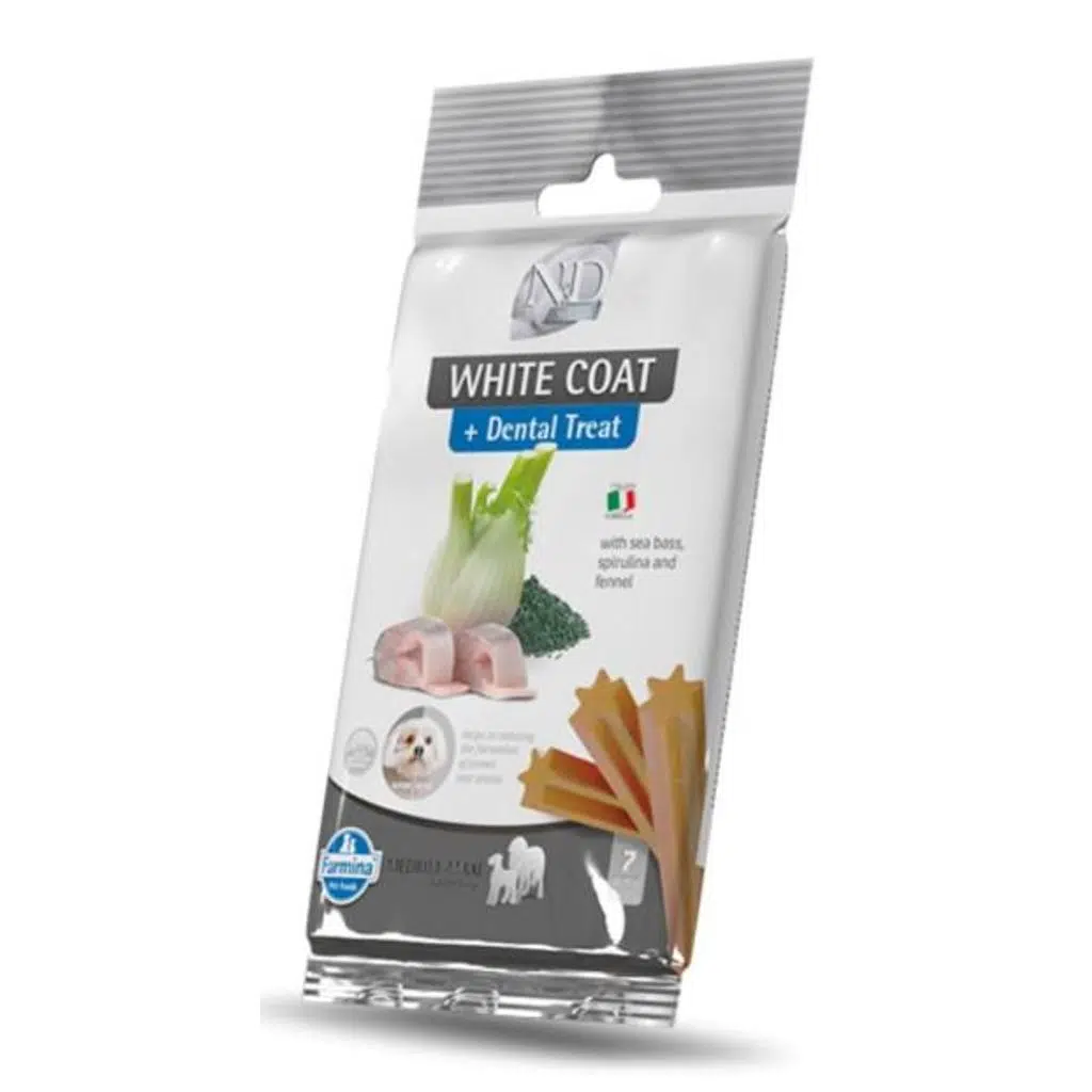 ND White Levrek Spirulina ve Rezeneli Orta ve Büyük Irk Yetişkin Köpek Ödül Maması 100gr